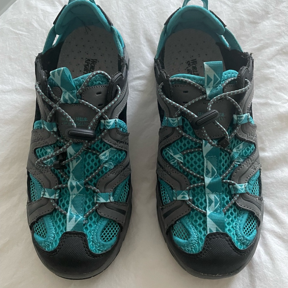World Wide Sportsman Blue Grey Slip On Sandals/Hiking